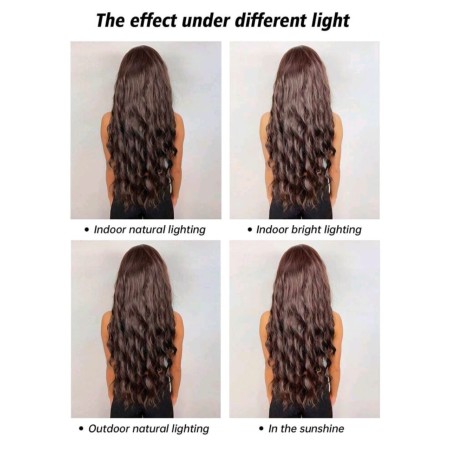 Peluca larga Rizada, largo 28 pulgadas color : Marrón LC5036-1