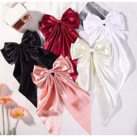 Cintas grandes de pelo en Satén con diamantes , lleva clip de enganche